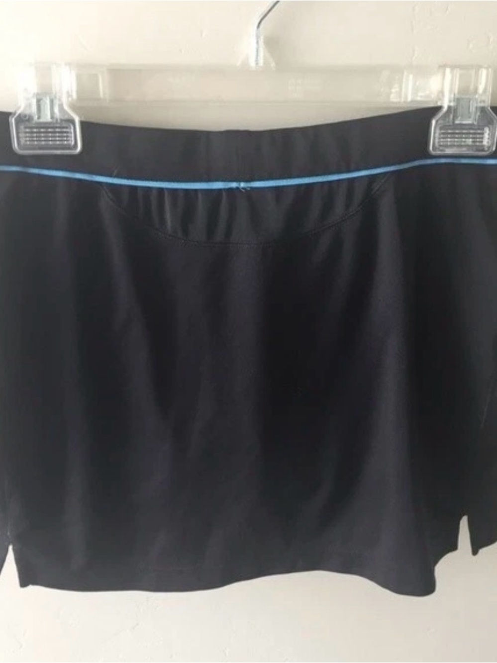 adidas Black & Light Blue Athletic Skort with Blue Logo and Built In Shorts - Picture 2 of 7